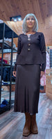 Gretchen Jewel Button Cardigan – Chocolate