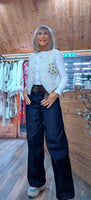 Constance Sleeveless Cardigan – Ivory Knit with Embroidery, One Size