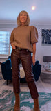 Jana Knit Jumper – Short Puff Sleeves in Soft Camel