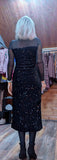 Audrey Sheer High-Neck Dress – Velvet Feel with Sequin Detail Black
