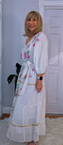Darwin White Bohemian Dress with Floral Embroidery