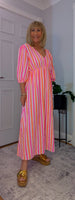 Roma Boho Cotton Dress – Vivid Summer Colours & Puff Sleeves