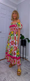 Blossom Bold Print Shirred Dresses