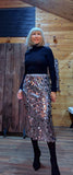 Giovanna Silver Sequin Skirt – Pencil Style with Side Split