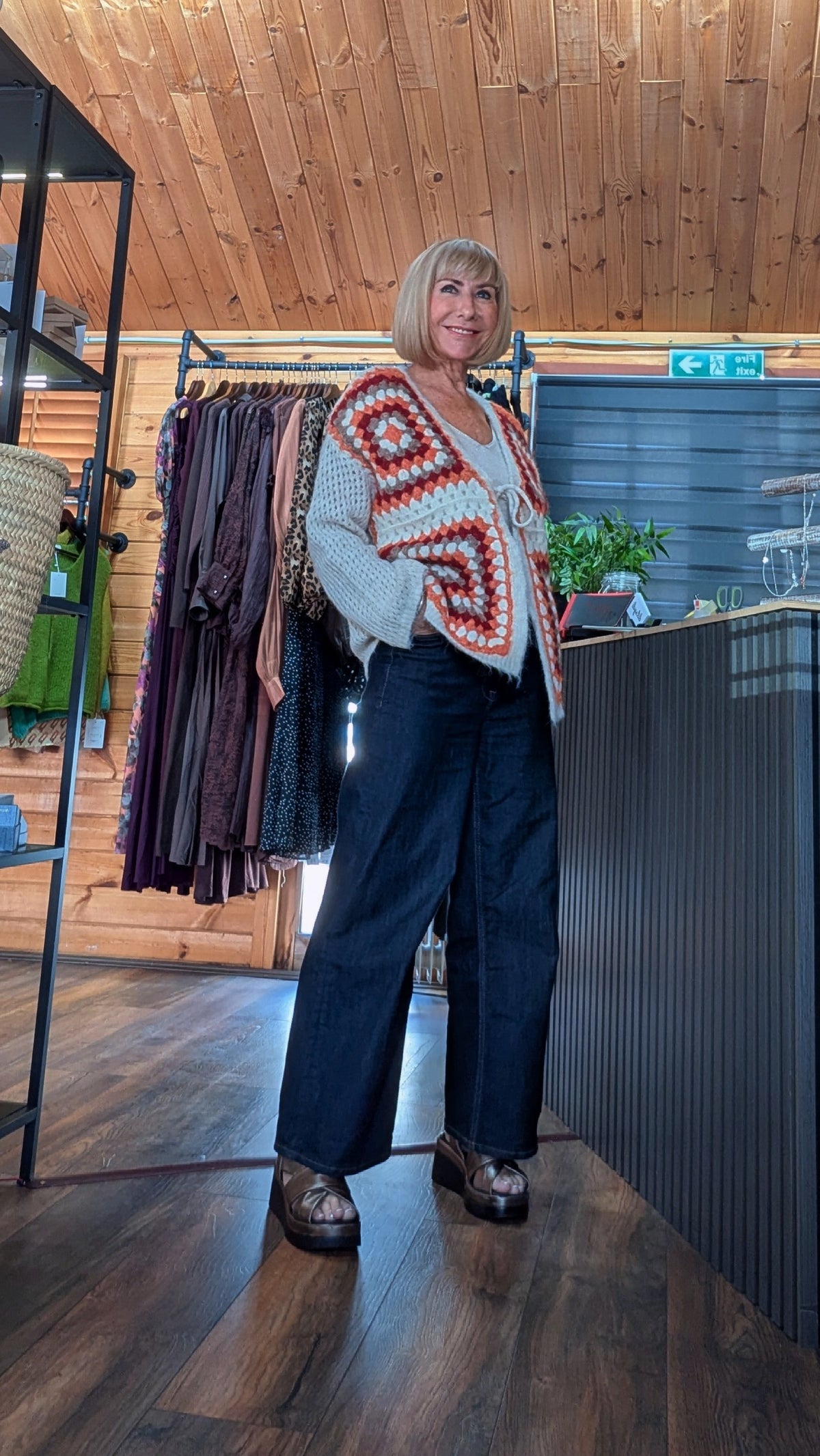 Women’s Joy cardigan with soft fluffy texture and relaxed fit by DitsyDi