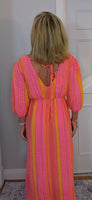 Roma Boho Cotton Dress – Vivid Summer Colours & Puff Sleeves