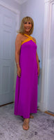 Olga Halterneck  Maxi Dress – Magenta