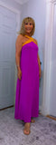 Olga Halterneck  Maxi Dress – Magenta