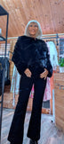 Gwendolyn Faux Fur Jacket – Slightly Cropped - Black