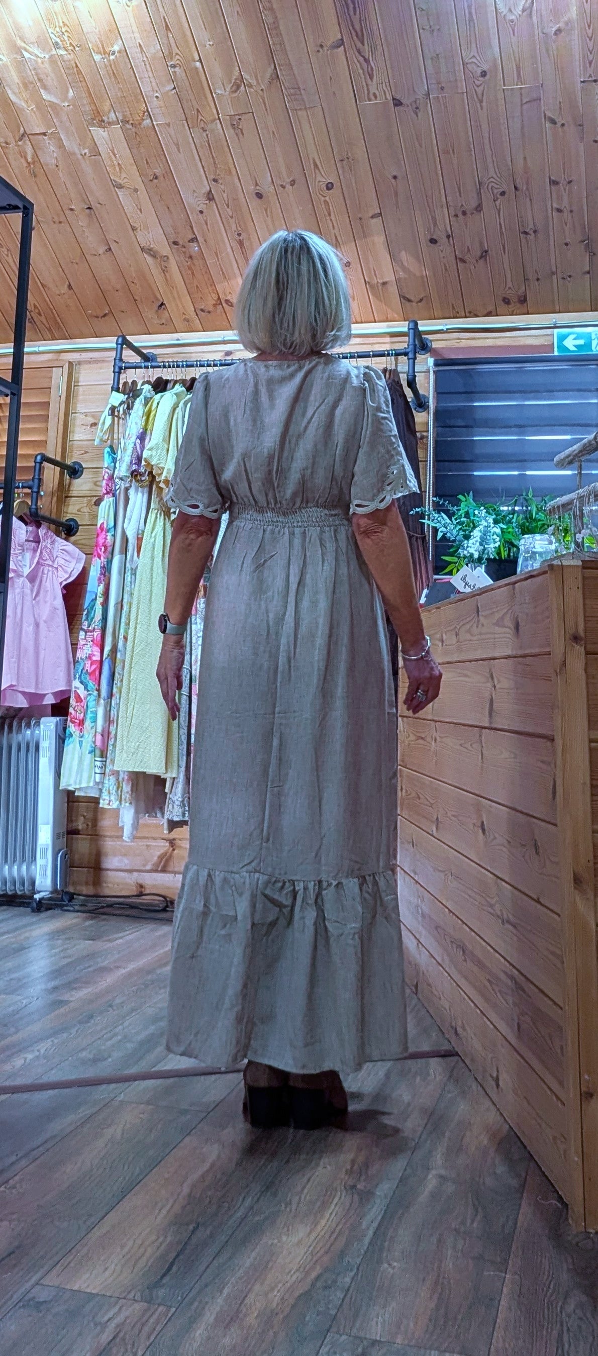 Azora embroidered dress available in sizes UK 8 to 12 rear view